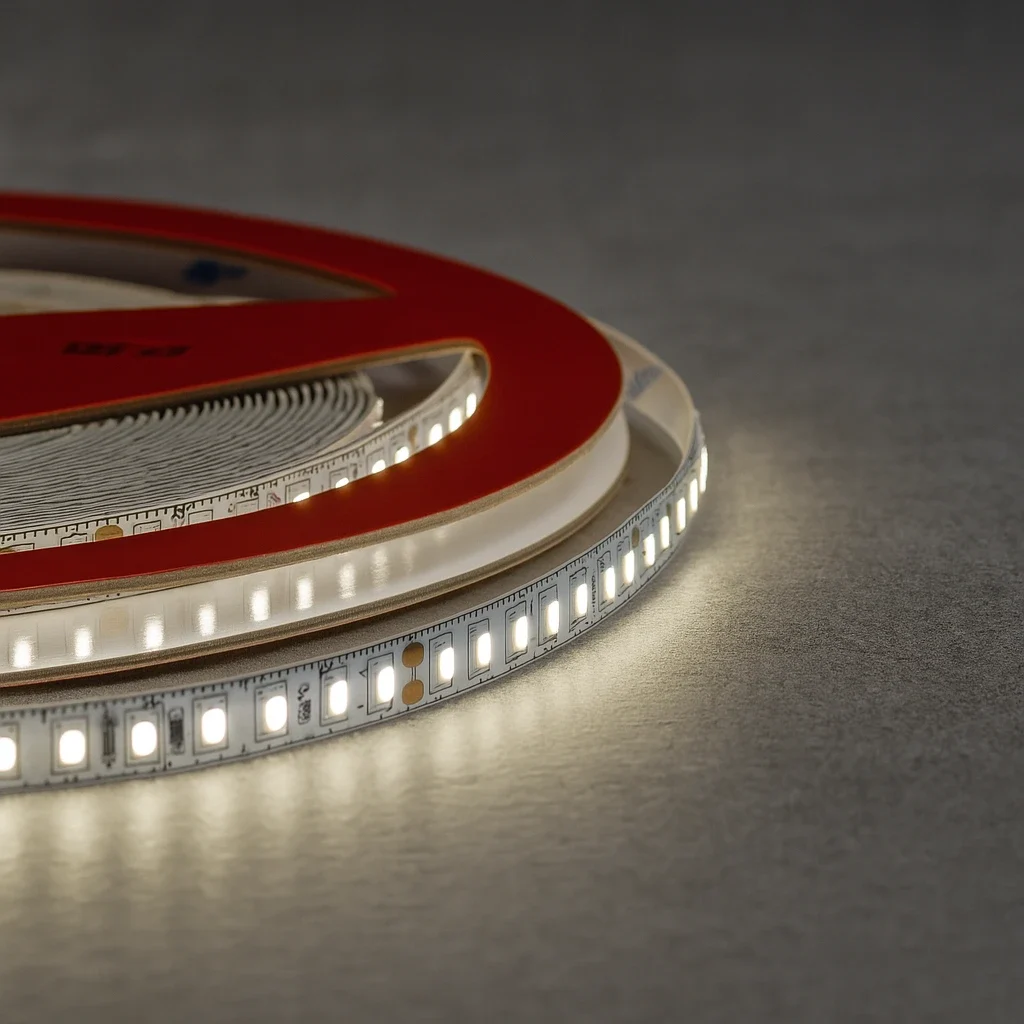 Cinta LED compacta de 8 mm para estanterías, techos X10M (24V, 12W)