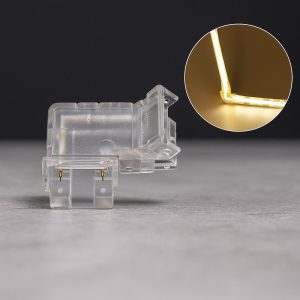 Conector en L para cinta LED acrílico transparente X10 UNDS
