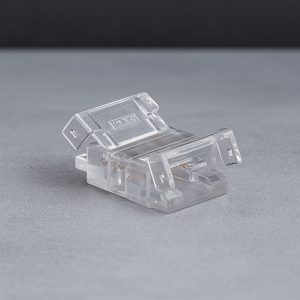 Conector unión para Cinta LED  Acrílico Transparente – Pack x10
