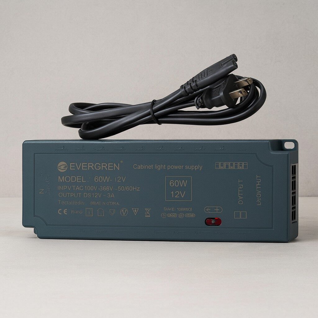 Fuente Slim Closet 12V 5A para Cintas led Compacta, Segura y Decorativa para Interiores