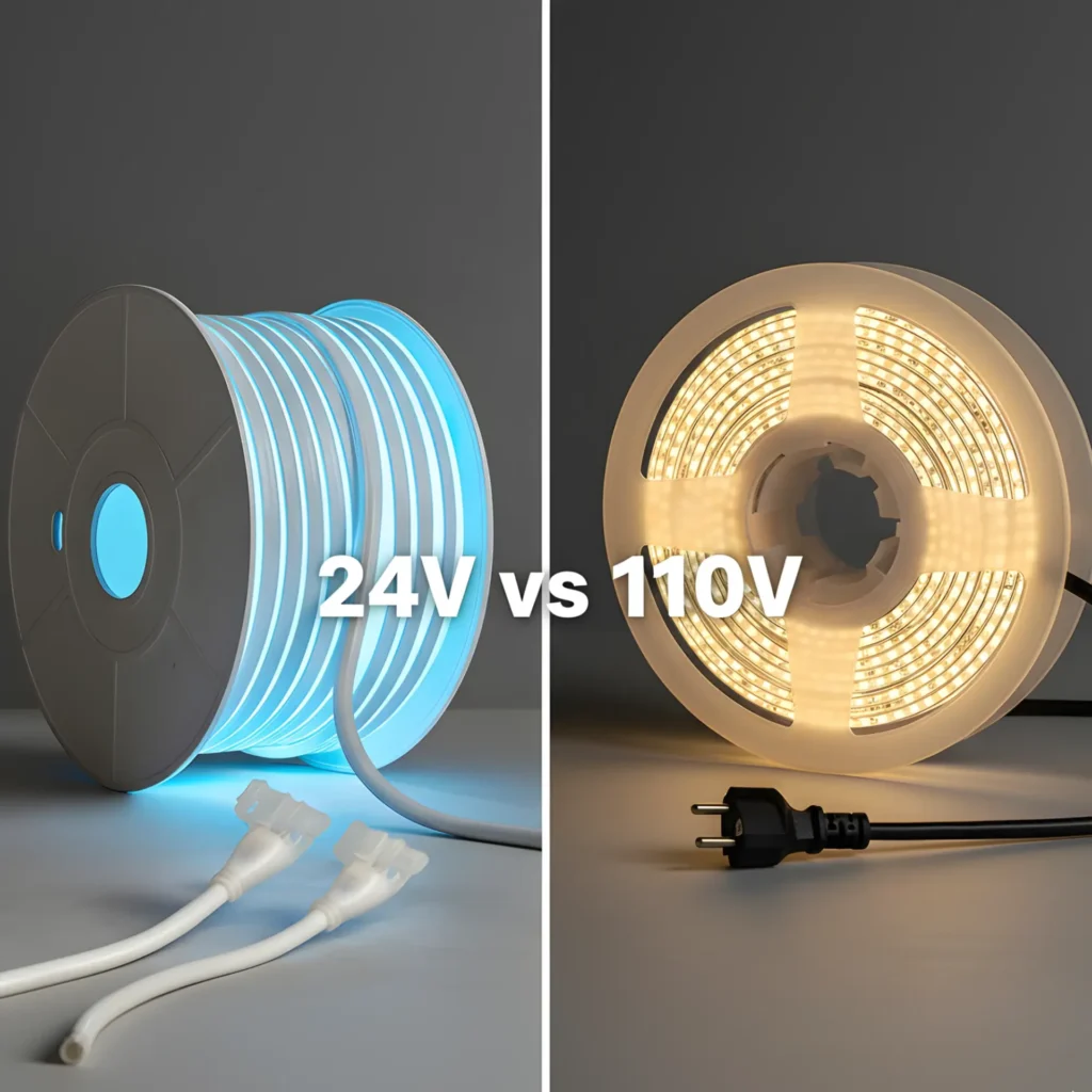 diferencia entre cinta led de 24v y 110v