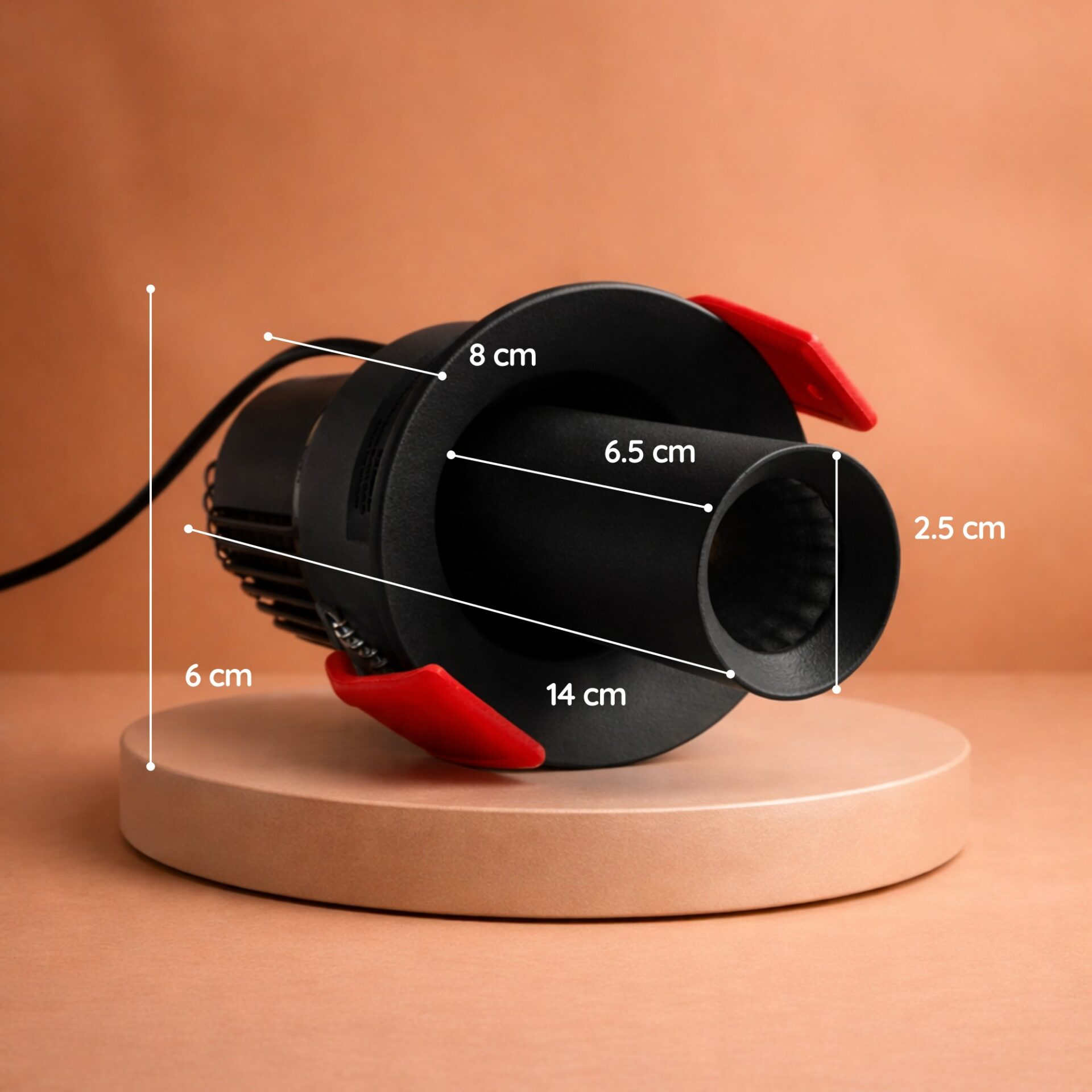 Spot LED Empotrable Orientable Negro 5W