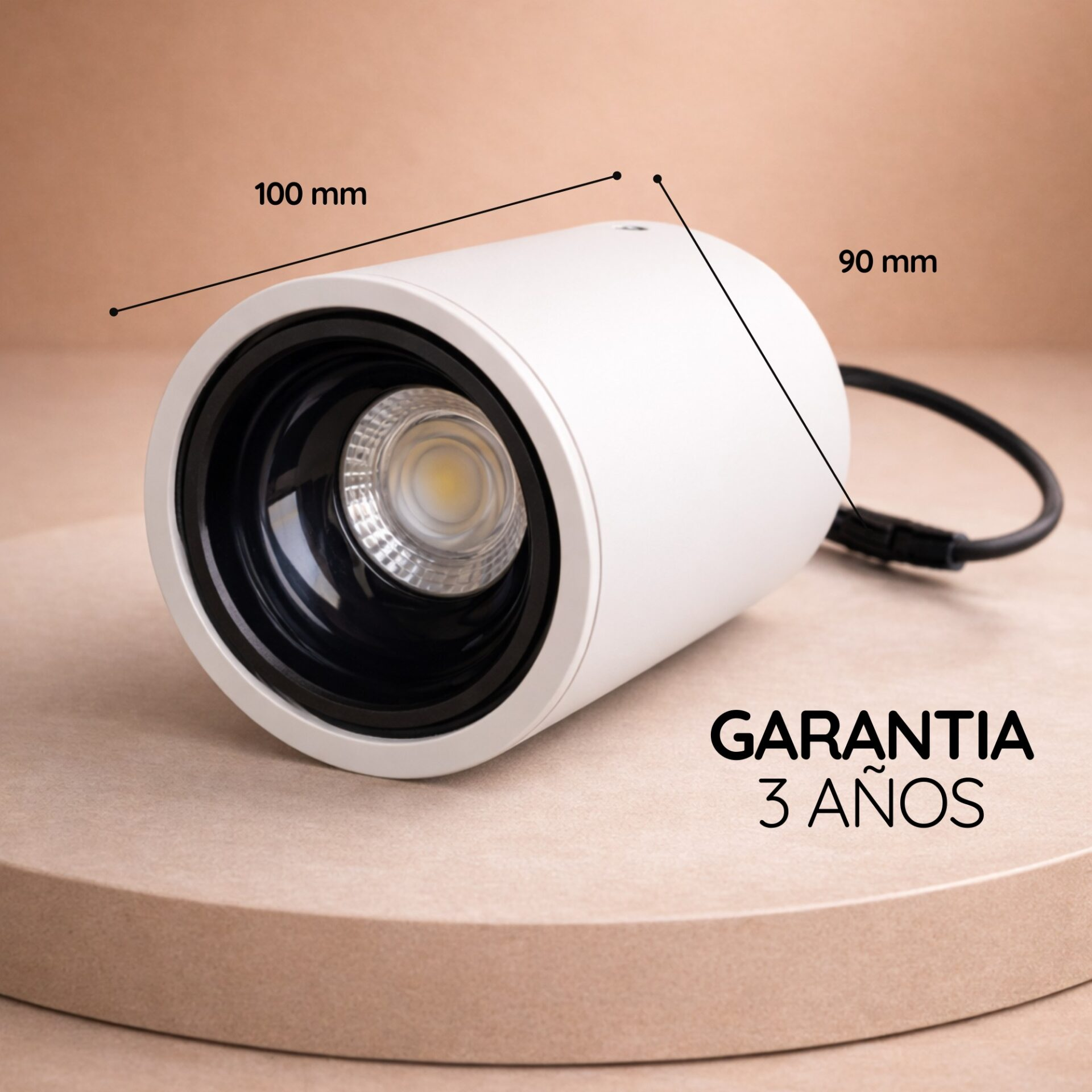 Cilindro LED de Sobreponer Blanco 10W 3 Tonos (Cálido – neutro – frio)