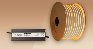 Fuente de poder IP66 24V 8.3A y rollo de cinta LED Neon Flex IRISE 110V de Asombra: solución completa para iluminación arquitectónica en exteriores y fachadas