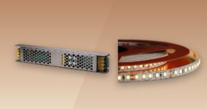 Fuente Slim Dimerizable 24V 8.3A con señal 0-10V y cinta LED 24V del catálogo Asombra para regular la intensidad de la iluminación arquitectónica